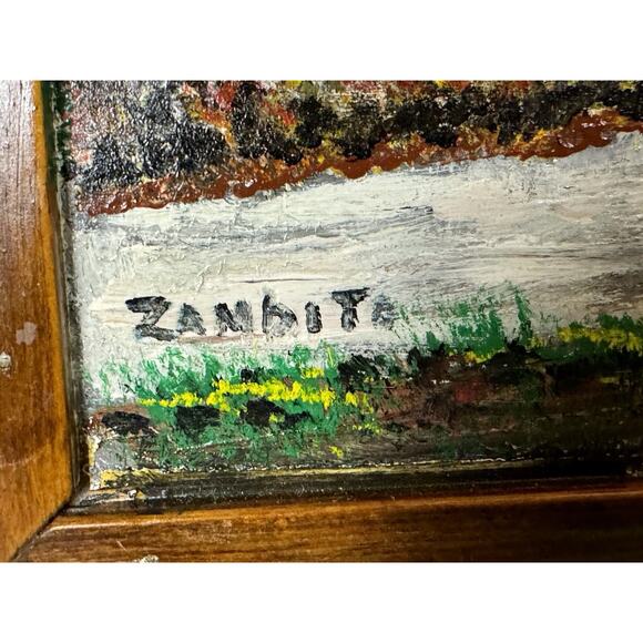 Beautiful Hand Carved Folk Art Box W Signed Painting On Inside- Kudu, Elk ? - Picture 11 of 13